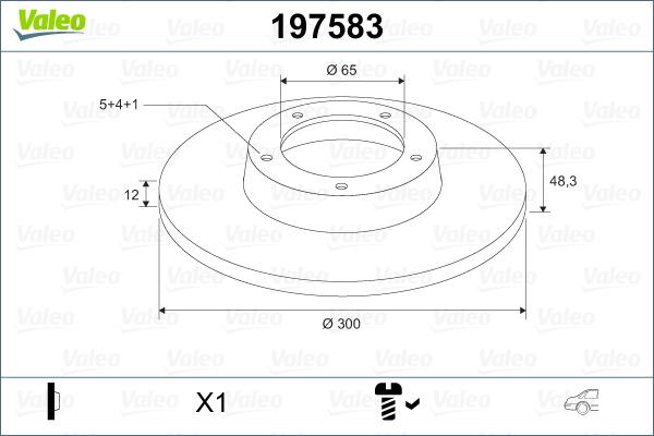 Valeo 197583 - Bremsscheibe alexcarstop-ersatzteile.com