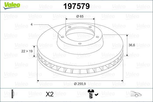 Valeo 197579 - Bremsscheibe alexcarstop-ersatzteile.com