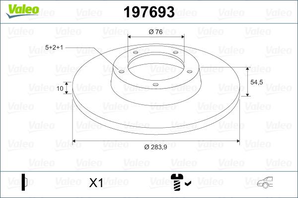 Valeo 197693 - Bremsscheibe alexcarstop-ersatzteile.com