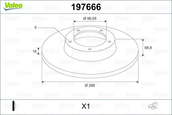 Valeo 197666 - Bremsscheibe alexcarstop-ersatzteile.com