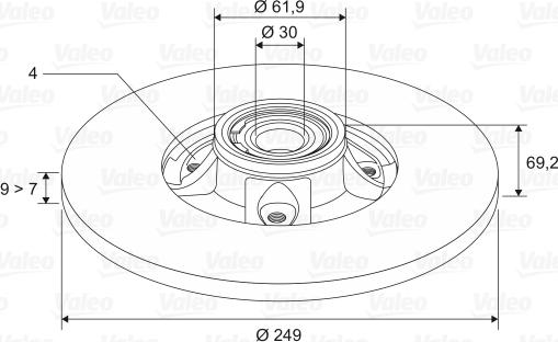 Valeo 197002 - Bremsscheibe alexcarstop-ersatzteile.com