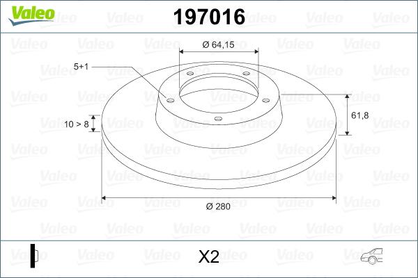 Valeo 197016 - Bremsscheibe alexcarstop-ersatzteile.com