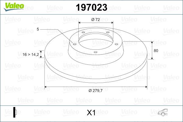 Valeo 197023 - Bremsscheibe alexcarstop-ersatzteile.com