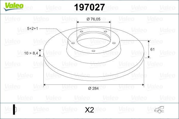 Valeo 197027 - Bremsscheibe alexcarstop-ersatzteile.com