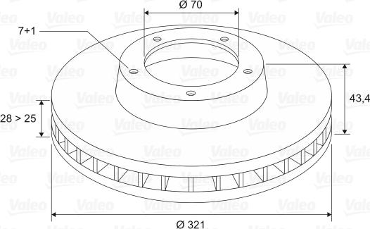 Valeo 197150 - Bremsscheibe alexcarstop-ersatzteile.com