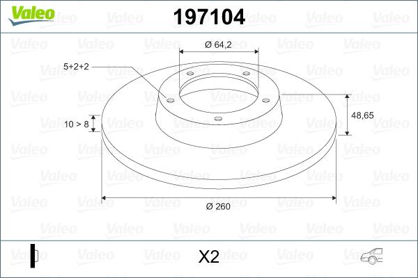 Valeo 197104 - Bremsscheibe alexcarstop-ersatzteile.com