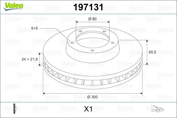 Valeo 197131 - Bremsscheibe alexcarstop-ersatzteile.com