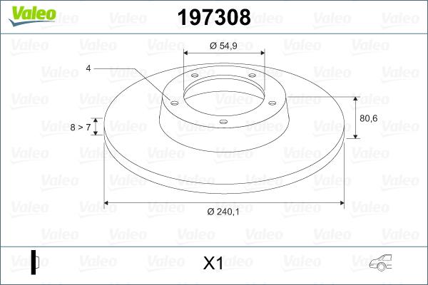 Valeo 197308 - Bremsscheibe alexcarstop-ersatzteile.com