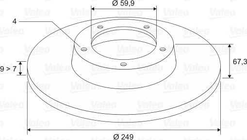 Valeo 197307 - Bremsscheibe alexcarstop-ersatzteile.com