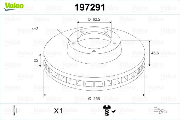 Valeo 197291 - Bremsscheibe alexcarstop-ersatzteile.com