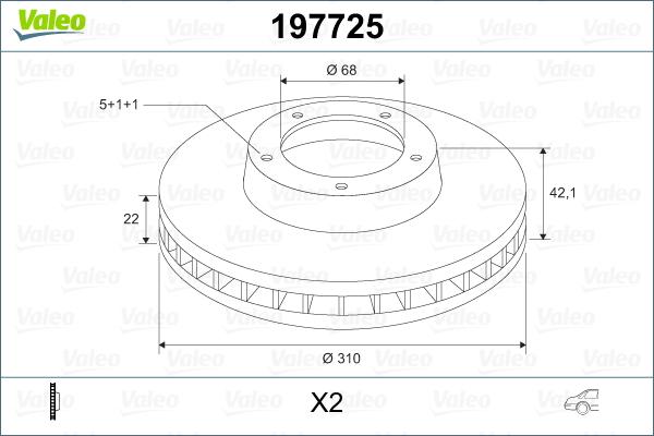 Valeo 197725 - Bremsscheibe alexcarstop-ersatzteile.com