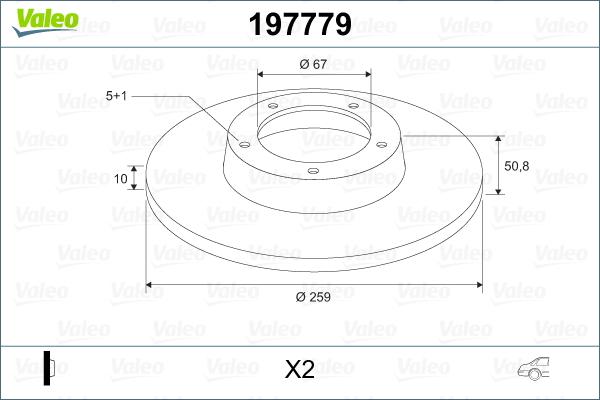 Valeo 197779 - Bremsscheibe alexcarstop-ersatzteile.com