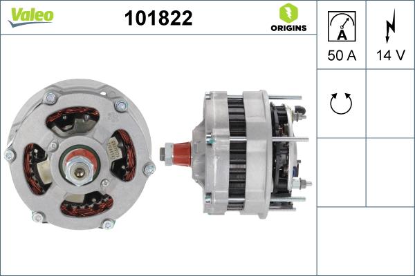 Valeo 101822 - Generator alexcarstop-ersatzteile.com