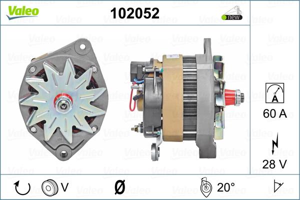 Valeo 102052 - Generator alexcarstop-ersatzteile.com