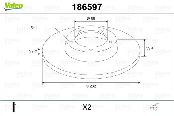 Valeo 186597 - Bremsscheibe alexcarstop-ersatzteile.com