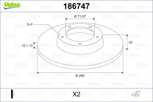 Valeo 186747 - Bremsscheibe alexcarstop-ersatzteile.com