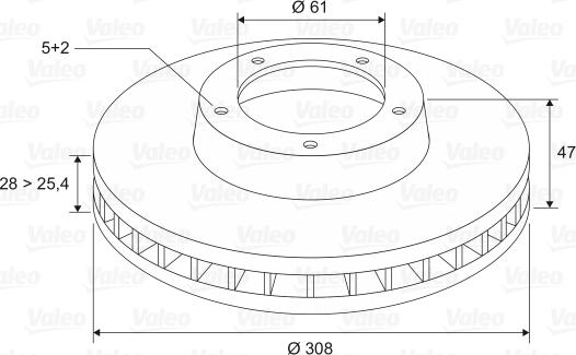 Valeo 186717 - Bremsscheibe alexcarstop-ersatzteile.com