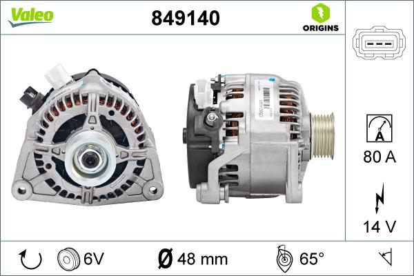 Valeo 849140 - Generator alexcarstop-ersatzteile.com