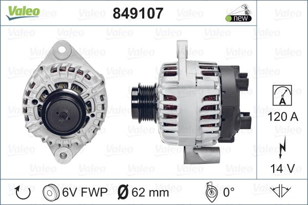 Valeo 849107 - Generator alexcarstop-ersatzteile.com