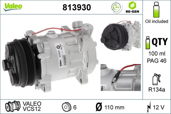 Valeo 813930 - Kompressor, Klimaanlage alexcarstop-ersatzteile.com