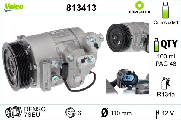 Valeo 813413 - Kompressor, Klimaanlage alexcarstop-ersatzteile.com