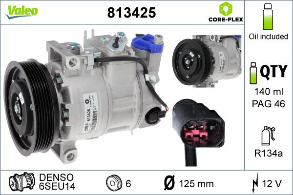 Valeo 813425 - Kompressor, Klimaanlage alexcarstop-ersatzteile.com