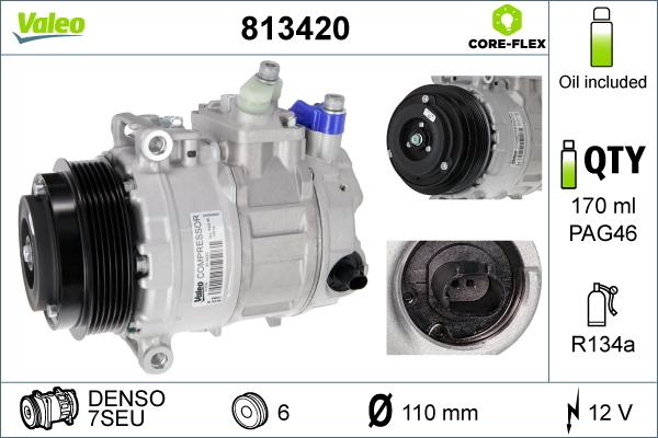 Valeo 813420 - Kompressor, Klimaanlage alexcarstop-ersatzteile.com