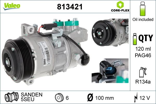 Valeo 813421 - Kompressor, Klimaanlage alexcarstop-ersatzteile.com