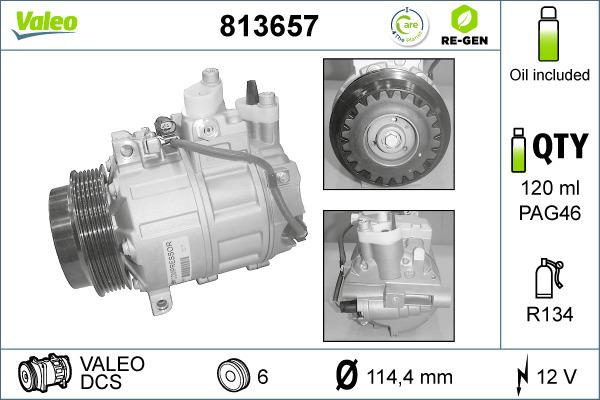 Valeo 813657 - Kompressor, Klimaanlage alexcarstop-ersatzteile.com