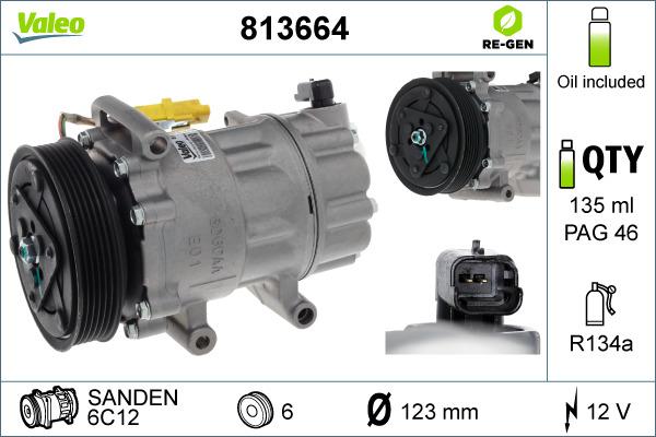 Valeo 813664 - Kompressor, Klimaanlage alexcarstop-ersatzteile.com