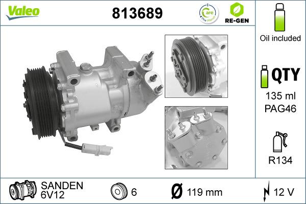 Valeo 813689 - Kompressor, Klimaanlage alexcarstop-ersatzteile.com