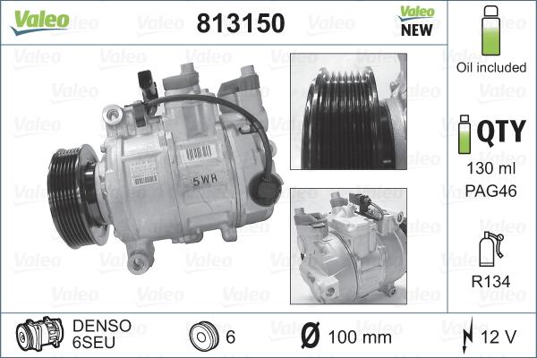 Valeo 813150 - Kompressor, Klimaanlage alexcarstop-ersatzteile.com