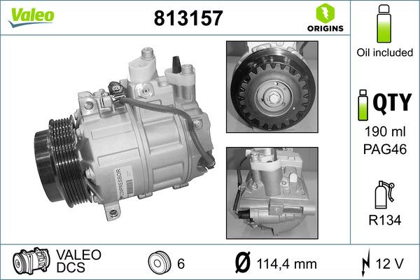 Valeo 813157 - Kompressor, Klimaanlage alexcarstop-ersatzteile.com