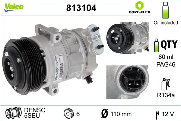 Valeo 813104 - Kompressor, Klimaanlage alexcarstop-ersatzteile.com