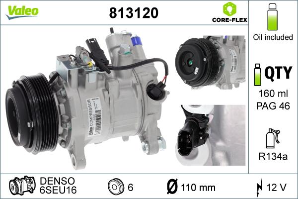 Valeo 813120 - Kompressor, Klimaanlage alexcarstop-ersatzteile.com