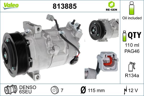 Valeo 813885 - Kompressor, Klimaanlage alexcarstop-ersatzteile.com