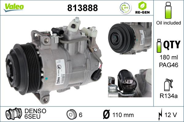 Valeo 813888 - Kompressor, Klimaanlage alexcarstop-ersatzteile.com