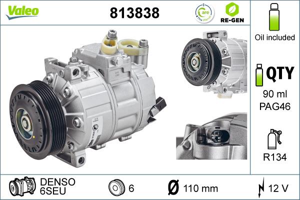 Valeo 813838 - Kompressor, Klimaanlage alexcarstop-ersatzteile.com