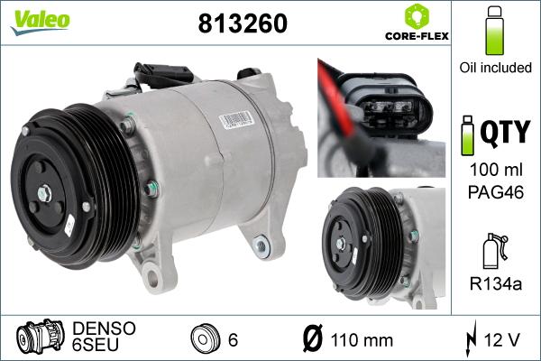 Valeo 813260 - Kompressor, Klimaanlage alexcarstop-ersatzteile.com