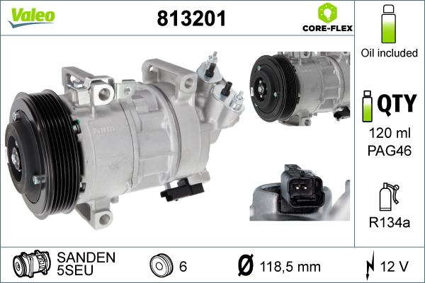 Valeo 813201 - Kompressor, Klimaanlage alexcarstop-ersatzteile.com