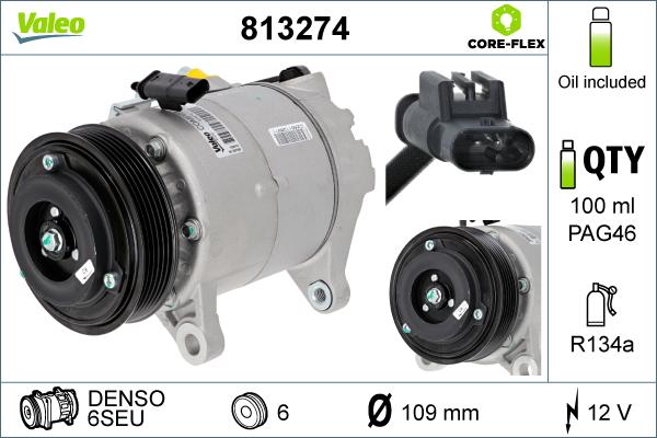 Valeo 813274 - Kompressor, Klimaanlage alexcarstop-ersatzteile.com