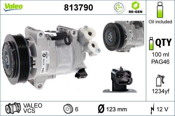 Valeo 813790 - Kompressor, Klimaanlage alexcarstop-ersatzteile.com