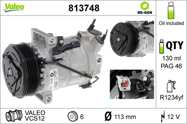 Valeo 813748 - Kompressor, Klimaanlage alexcarstop-ersatzteile.com