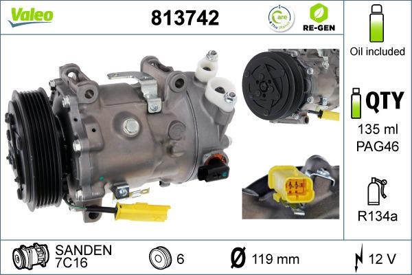 Valeo 813742 - Kompressor, Klimaanlage alexcarstop-ersatzteile.com