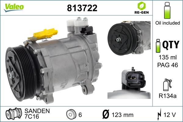 Valeo 813722 - Kompressor, Klimaanlage alexcarstop-ersatzteile.com