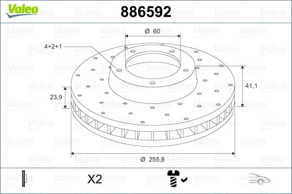 Valeo 886592 - Bremsscheibe alexcarstop-ersatzteile.com