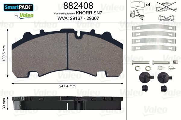 Valeo 882408 - Bremsbelagsatz, Scheibenbremse alexcarstop-ersatzteile.com