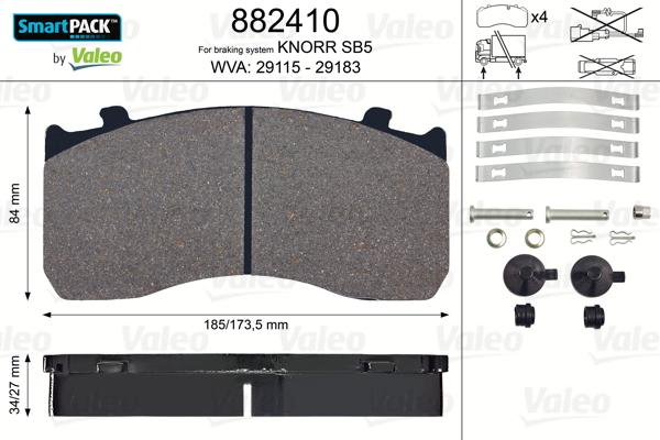 Valeo 882410 - Bremsbelagsatz, Scheibenbremse alexcarstop-ersatzteile.com