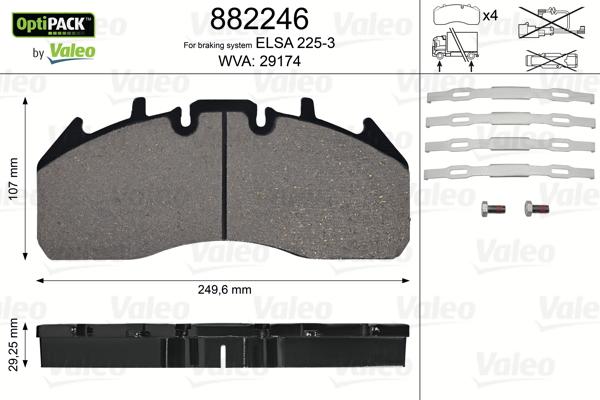 Valeo 882246 - Bremsbelagsatz, Scheibenbremse alexcarstop-ersatzteile.com