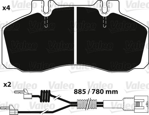 Valeo 882241 - Bremsbelagsatz, Scheibenbremse alexcarstop-ersatzteile.com